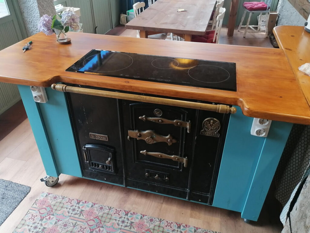 isla de cocina de madera